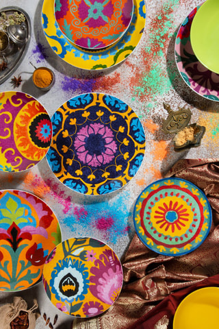 Vajilla de porcelana y gres New Delhi - 18 piezas