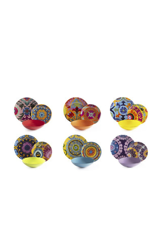 Vajilla de porcelana y gres New Delhi - 18 piezas