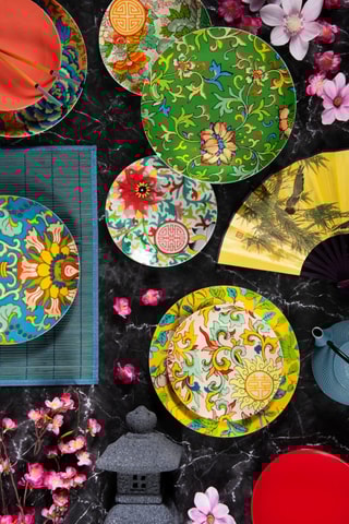 Vajilla de porcelana y gres - 18 piezas