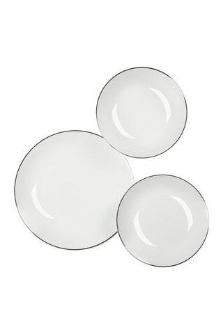 Vajilla de porcelana Platinum - 18 piezas