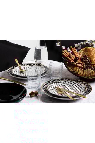 Vajilla de porcelana y gres Monochrome - 18 piezas