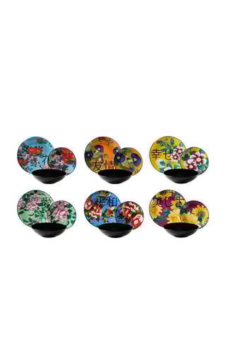 Vajilla de porcelana y gres Furisode - 18 piezas