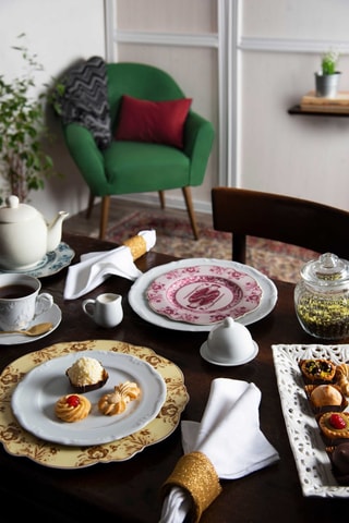 6 tazas de café de porcelana Elisa Rococo - 23 cl