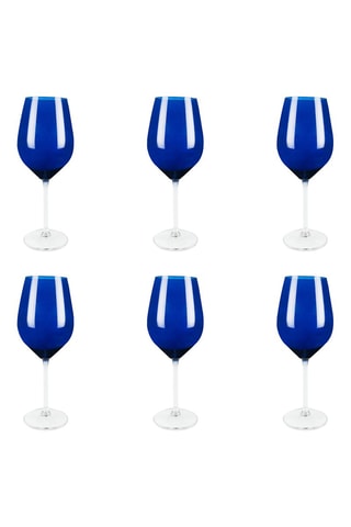 6 copas de vino de vidrio soplado Cobalo - 50 cl