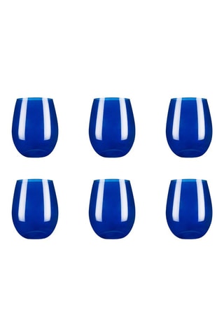 6 vasos de vidrio soplado Cobalto - 39 cl
