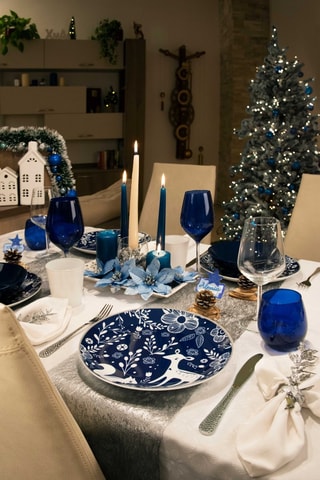 6 vasos de vidrio soplado Cobalto - 39 cl