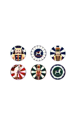 6 posavasos de cerámica Vintage Christmas - 10,8 cm