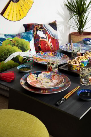 Cojín - Azul marino y rojo - 45 x 45 cm