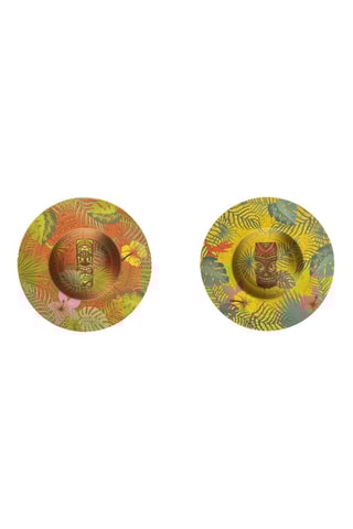 6 platos hondos de cerámica Tiki - 28,5 x 28,5 x 6,5 cm