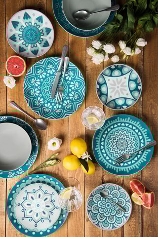 Vajilla de porcelana Mandala  - 18 piezas