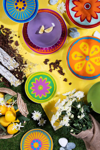 Vajilla de porcelana y gres Spring - 18 piezas