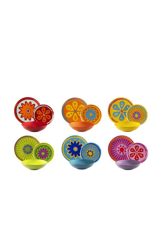 Vajilla de porcelana y gres Spring - 18 piezas