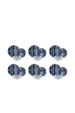 Vajilla de porcelana Blue Silk - 18 piezas