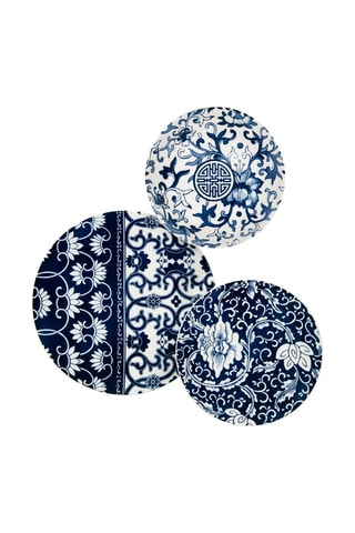 Vajilla de porcelana Blue Silk - 18 piezas