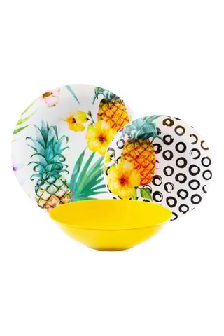 Vajilla de porcelana Tropical Chic -  18 piezas