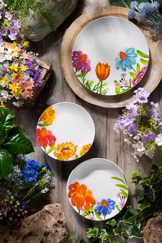 Vajilla de porcelana Fleurs - 18 piezas