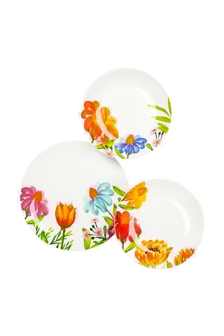 Vajilla de porcelana Fleurs - 18 piezas