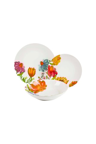 Vajilla de porcelana Fleurs - 18 piezas
