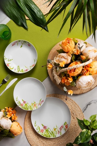 Vajilla de porcelana Spring Garden - 18 piezas