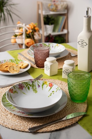 Vajilla de porcelana Spring Garden - 18 piezas