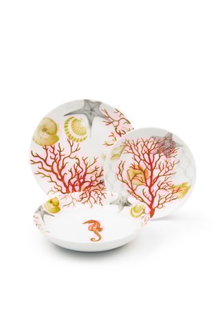 Vajilla de porcelana Coral -  18 piezas