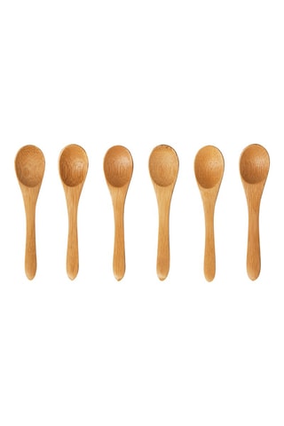 6 cucharillas de café de bambú  - 9 cm