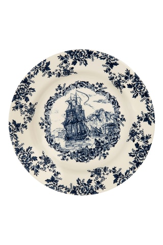 3 platos de cerámica les Voyages Bleu - 28 x 28 x 5 cm