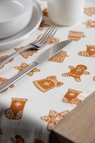 Camino de mesa y servilletas de tela Wonderful Ginger - Naranja - 145 x 45 x 0,1 / 45 x 45 x 0,1 cm