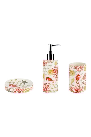 Juego de 3 accesorios para cuarto de baño Coral - Blanco