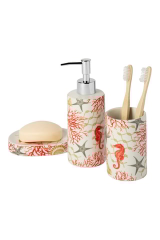 Juego de 3 accesorios para cuarto de baño Coral - Blanco