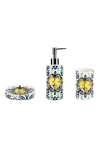 Juego de 3 accesorios para cuarto de baño Amalfi - Azul