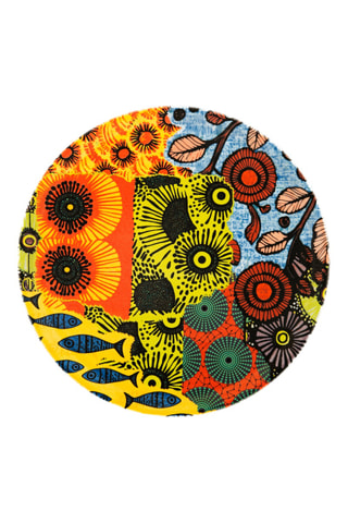 6 platillos de postre Afrika Chic de porcelana - 30,5 x 30,5 x 2 cm