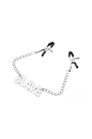 Pinzas para pezones ajustables con cadenas Slave - Plateado y negro