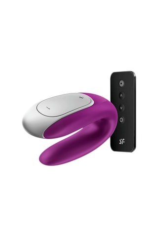 Vibrador para parejas con mando a distancia Satisfyer Double Fun -  Violeta