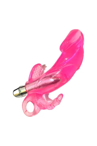 Vibrador con 3 estimulaciones - Rosa - 14 cm