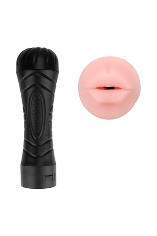 Masturbador vibrador - Negro - 16 cm