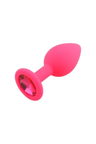 Plug anal con joya - Rosa - 8 x 3,5 cm