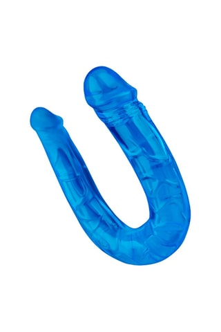 Dildo doble flexible - 
Azul - 15 cm