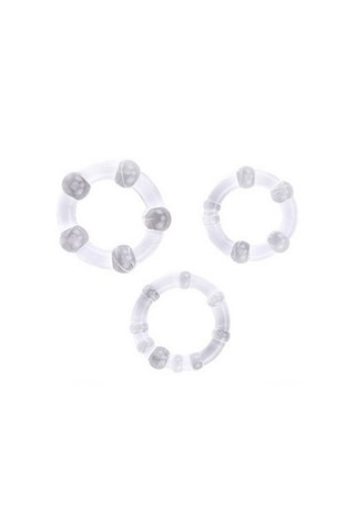 3 anillos para el pene - Transparente