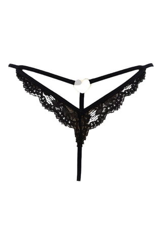 Tanga de encaje - Negro