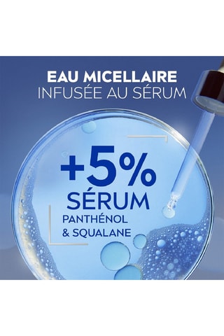 Agua micelar desmaquillante con sérum Panthenol - Piel apagada y sensible - 400 ml