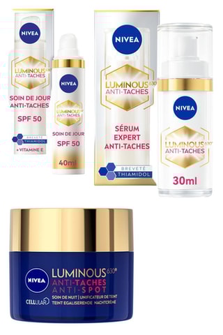 Tratamiento de día antimanchas SPF50, sérum Expert antimanchas y tratamiento de noche antimanchas Cellular Luminous 630 - 40, 30 y 50 ml