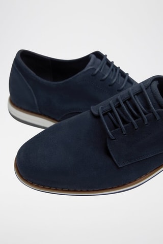 Stringate in pelle scamosciata - Navy