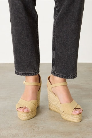Espadrillas con zeppa in cotone bio Blaudell - Beige