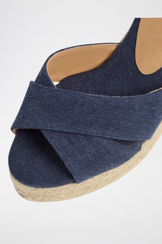 Espadrillas con zeppa in cotone bio Blaudell - Blu scuro 