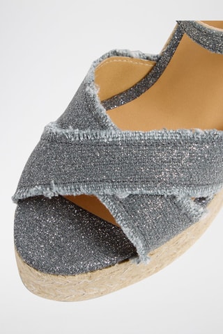 Espadrillas con zeppa in lino Bromelia - Grigio 