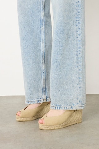 Espadrillas con zeppa in cotone bio Barbara - Beige