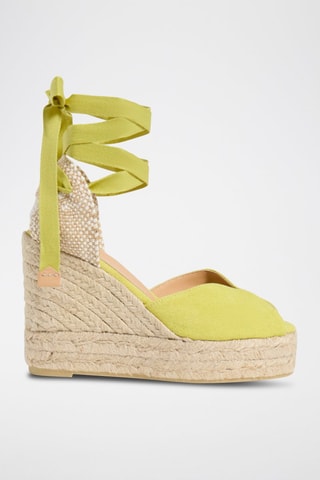 Espadrillas con zeppa in cotone bio Bilina - Giallo 