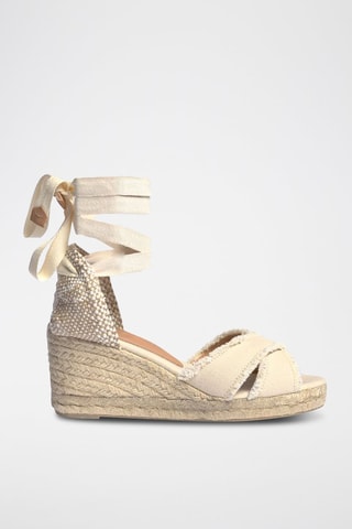 Espadrillas con zeppa in pelle Bluma - Avorio 