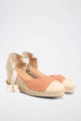 Espadrillas con zeppa in cotone bio Carina - Arancione 